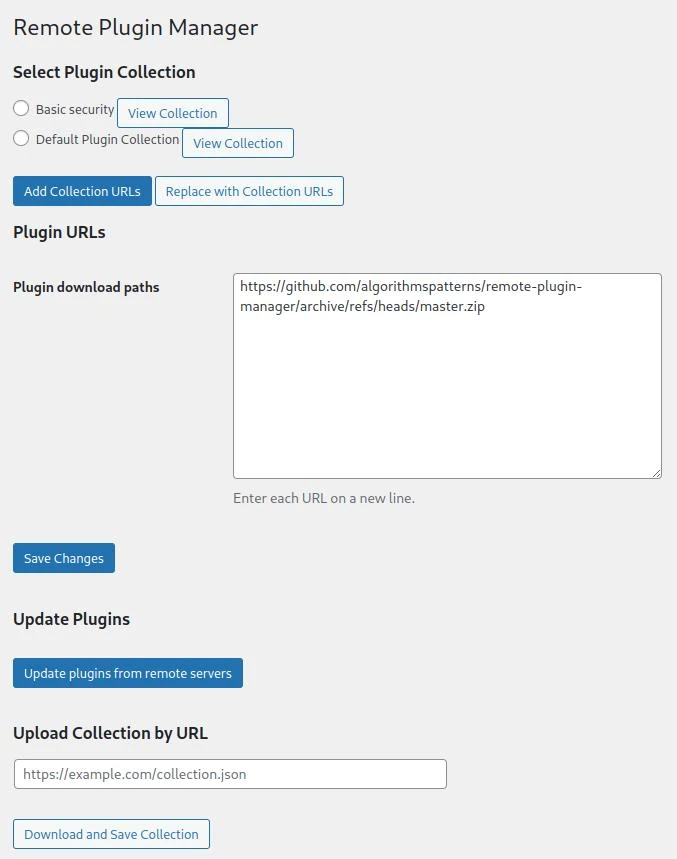 remote plugin manager screenshot